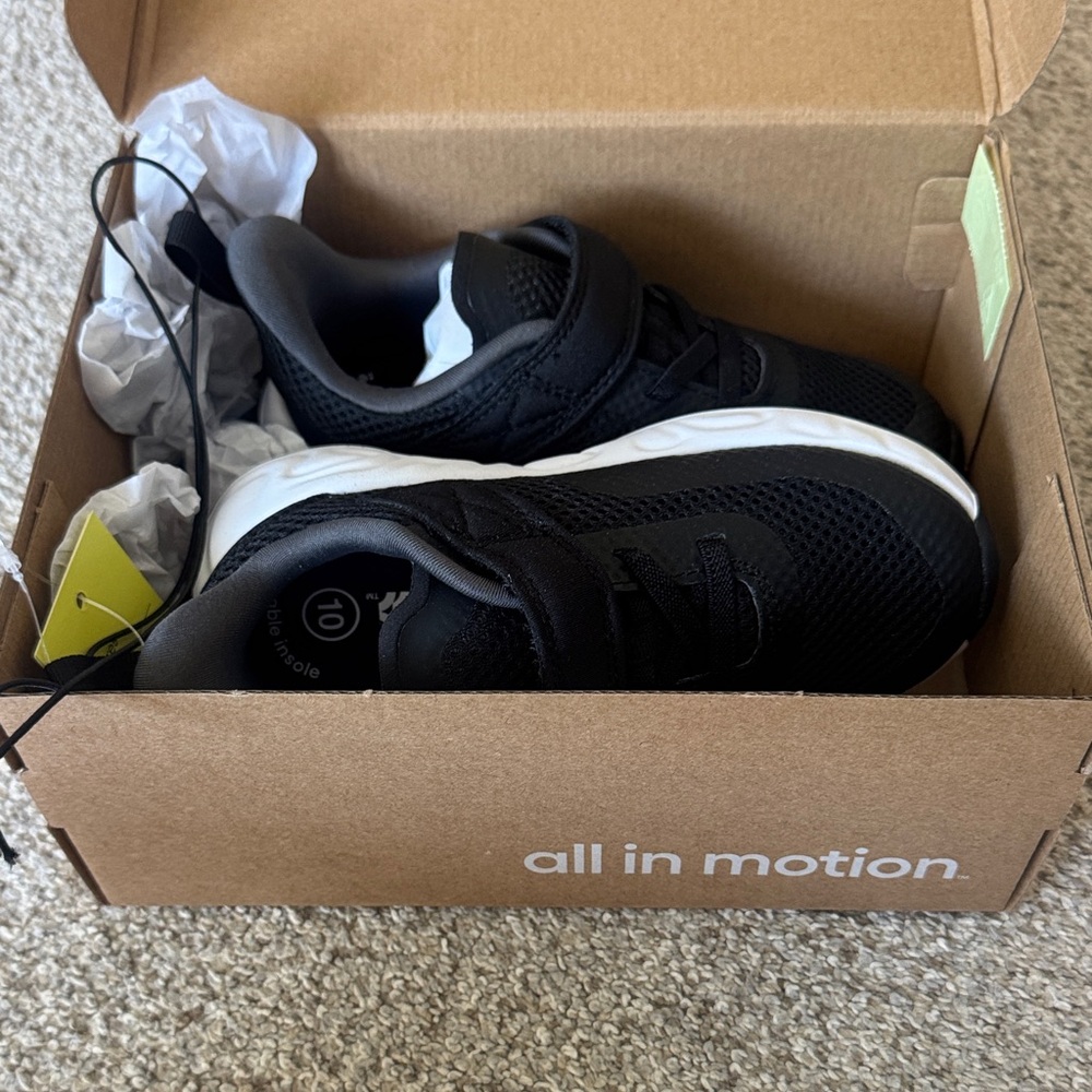 all in motion Black Kids' Athletic Sneakers with White Midsole